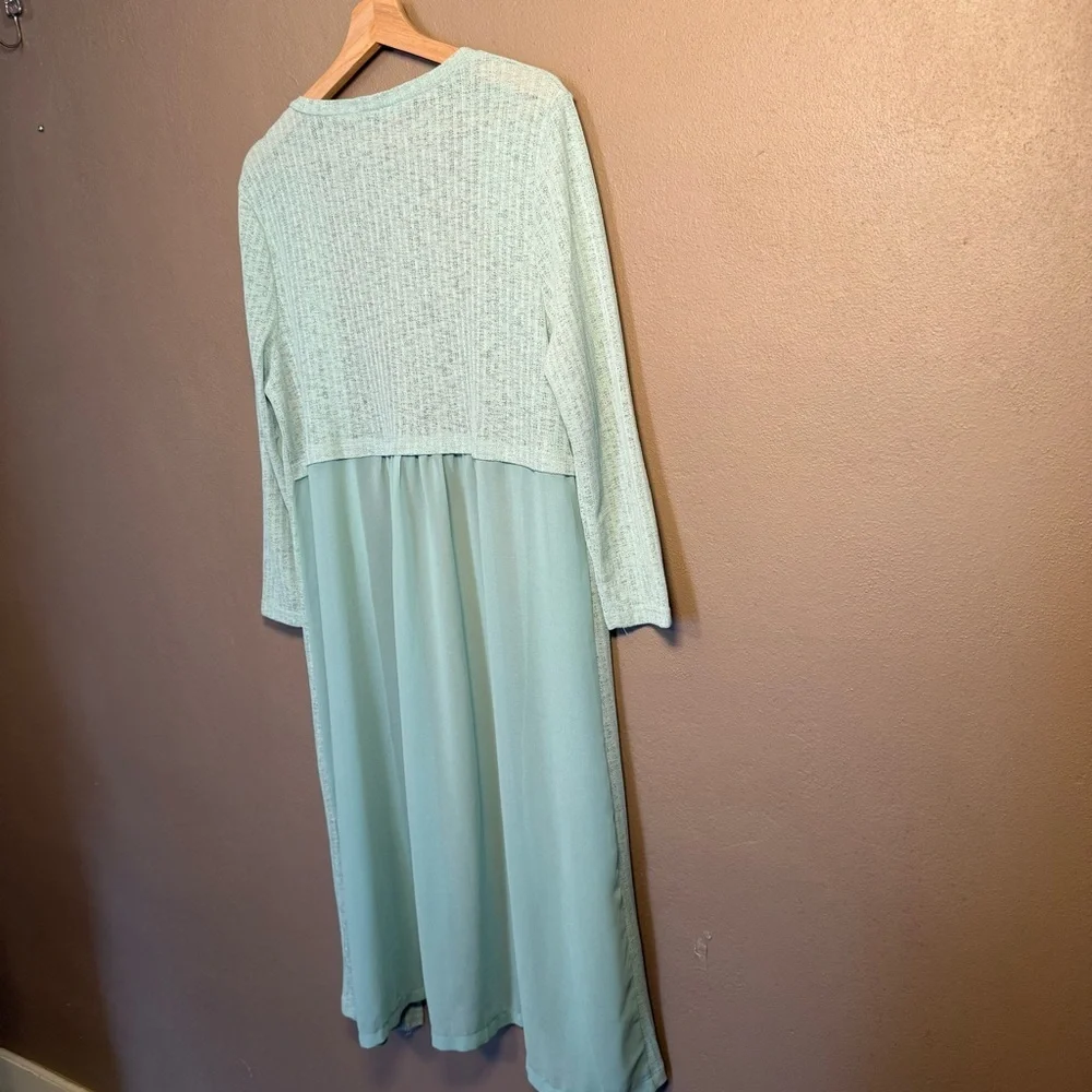 Cirana Mint Green Pastel Duster Cardigan Women's Size Large Boho Feminine Flowy
